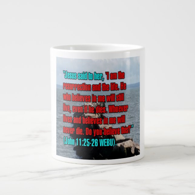 John 11:25-26 WEBU Mug (Front)