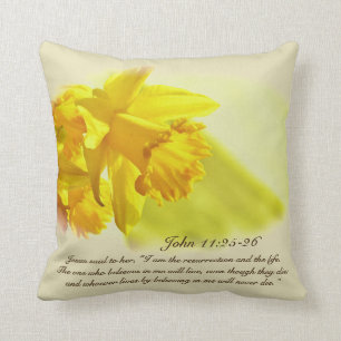 John 11:25 I am the resurrection and life, Easter Cushion