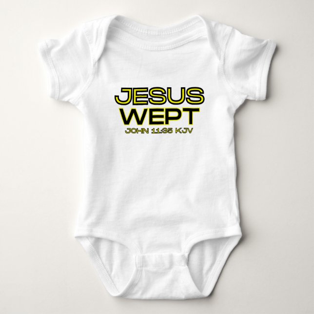 John 11:35 Bible Verse KJV Quote Unisex Baby Bodysuit (Front)