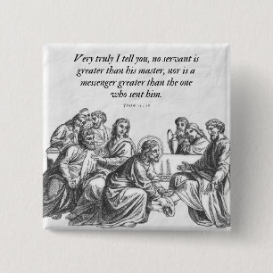 John 13:16 Jesus & 12 Disciples Christian Bible 15 Cm Square Badge