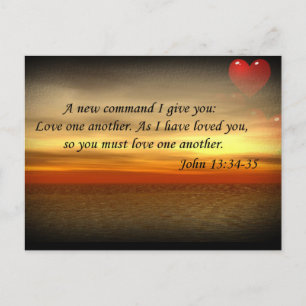 John 13:34-35 Love one another postcard