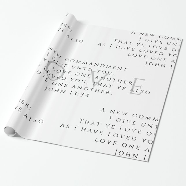 John 13:34 Gift Wrap Christmas Wrapping Paper (Unrolled)