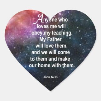 John 14:23 heart sticker