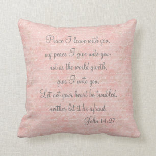 John 14:27 Bible Verse Custom Christian Gift Cushion
