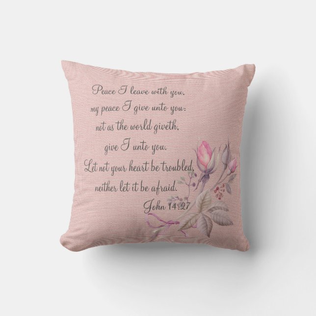 John 14:27   Bible Verse Custom Christian Gift Cushion (Front)