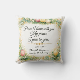 John 14:27 Bible Verse, Messianic Jewish Decor Cushion
