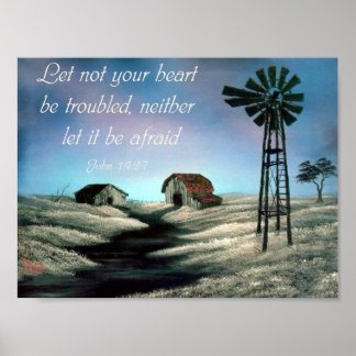 John 14:27 Christian Bible Verse Poster