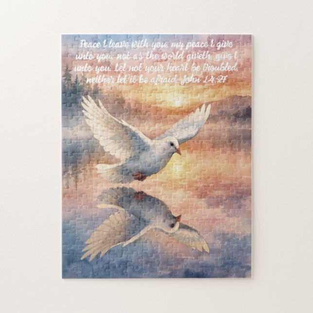 John 14:27 Christian White Dove Jigsaw Puzzle (Vertical)