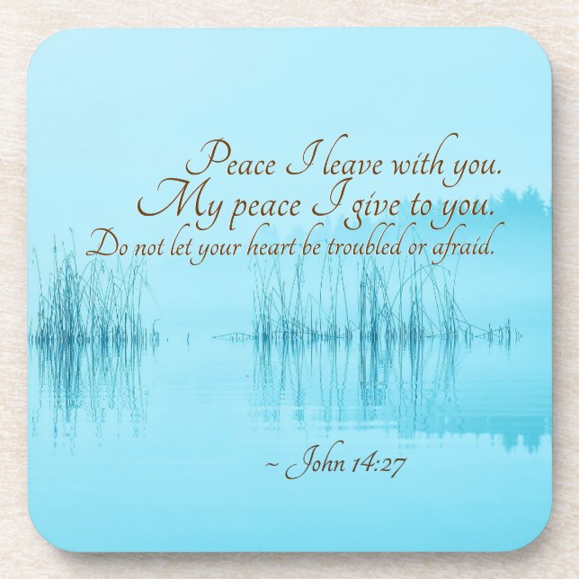 John 14:27 Jesus Words, "Peace I leave with you," Coaster (Front)