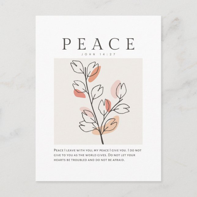 John 14:27 Peace I leave with you Postcard (Front)