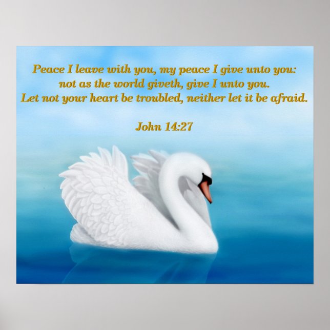 John 14:27 Peace Swan Bible Verse Print (Front)