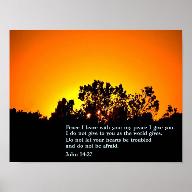 John 14:27 Sunset Poster (Front)