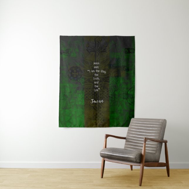 John 14:6 Bible Verse Inspirational Path Quote Tapestry (In Situ)