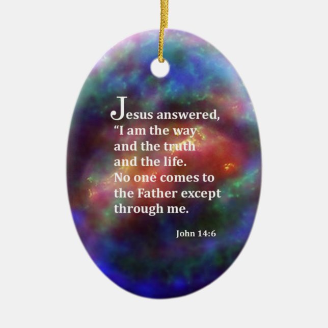 John 14:6 ceramic tree decoration (Front)