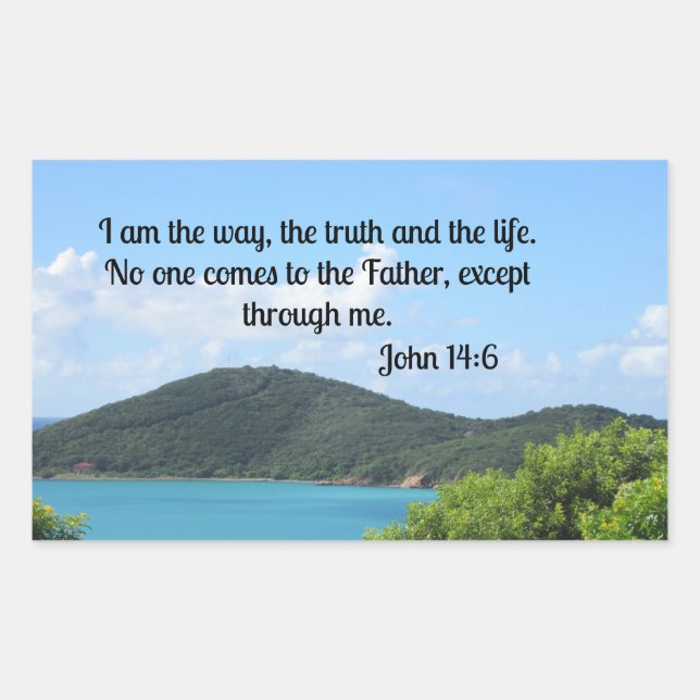 John 14:6 I am the way Rectangular Sticker (Front)