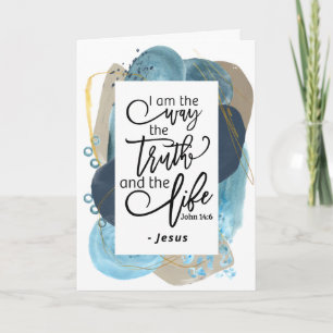 John 14:6 I Am the Way Truth Life Christian Bible  Card