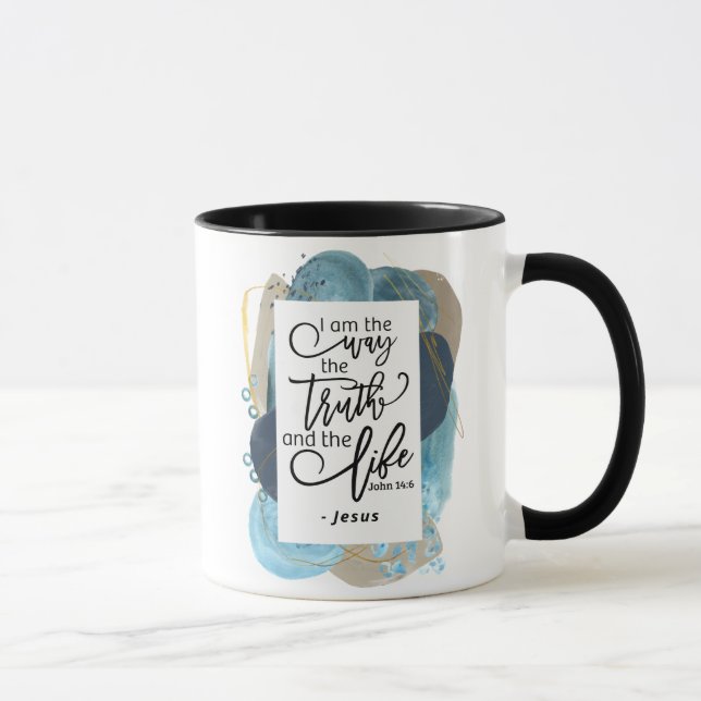 John 14:6 I Am the Way Truth Life Christian Bible Mug (Right)