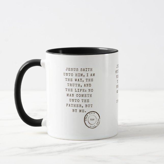 John 14:6 KJV Bible Verse Two-Tone Mug (Left)