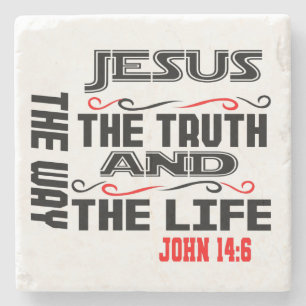  John 14:6 Pilla  Pillar Candle Stone Coaster
