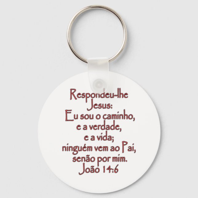 John 14:6 Portuguese Key Ring (Front)