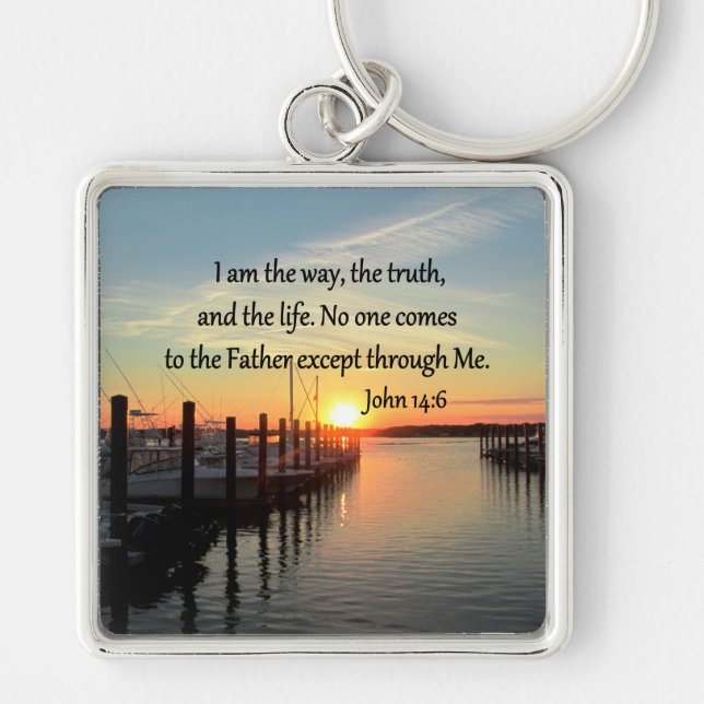 JOHN 14:6 SUNSET PHOTO DESIGN KEY RING (Front)