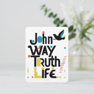 John 14:6 Way Truth Life Modern Abstract Holiday Card