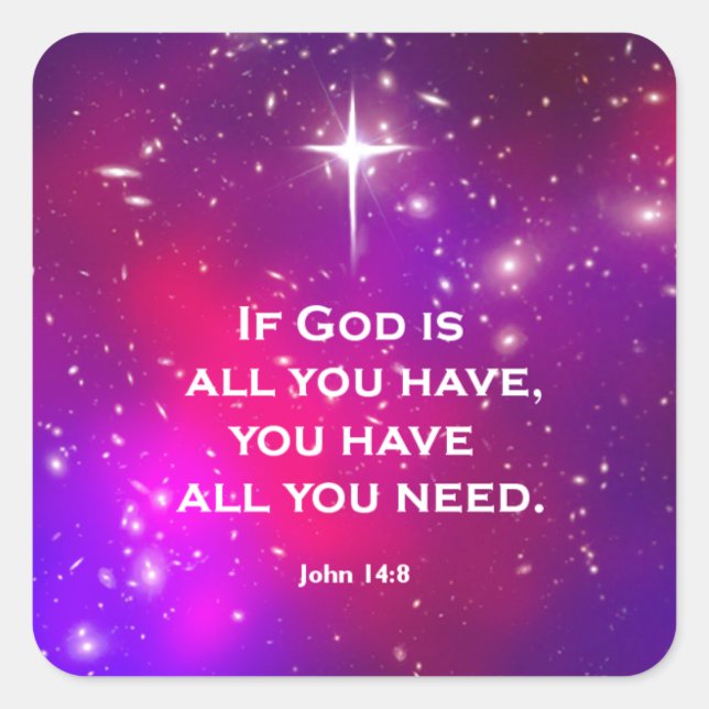 John 14:8 square sticker (Front)