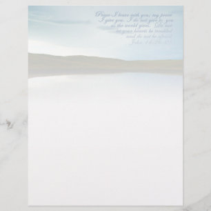 John 14 Peace Scripture Inspirational Custom Letterhead