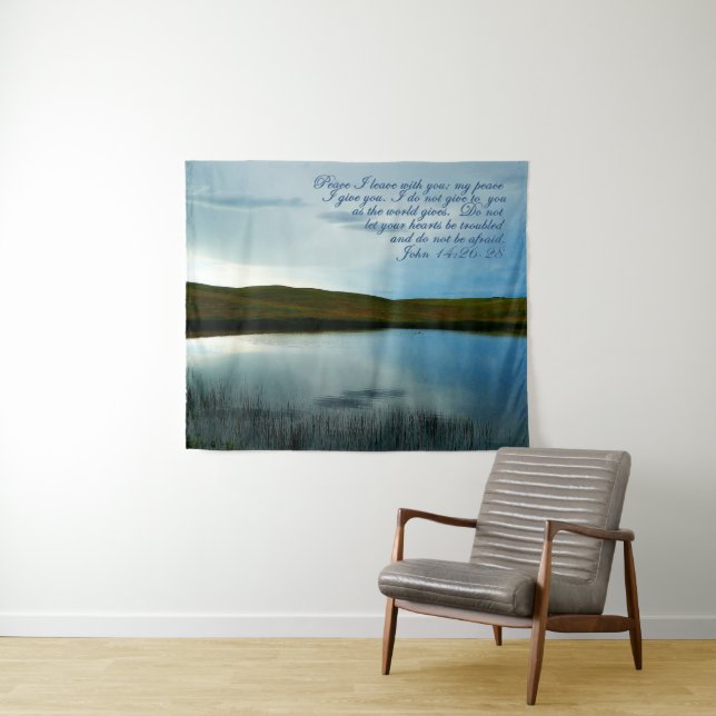 John 14 Peace Scripture Inspirational Tapestry (In Situ (Horizontal))