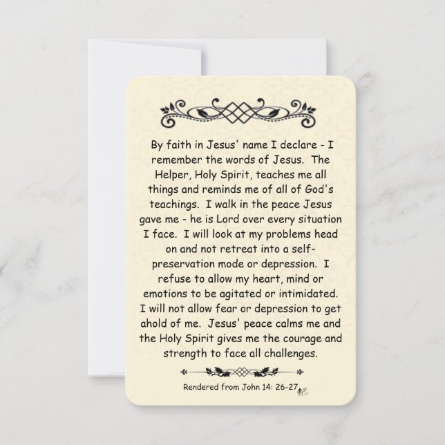 John 14 Scripture note card vintage background (Front)