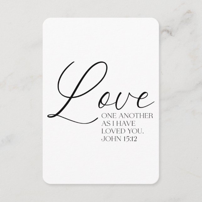 John 15:12 Scripture Memory Card (Front)