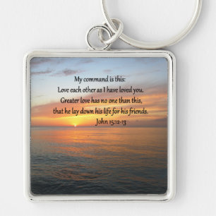 JOHN 15:12 SUNRISE OVER THE OCEAN KEY RING