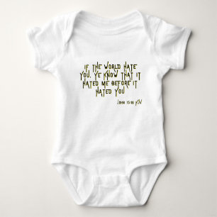 John 15:18 KJV Bible Scripture Verse Unisex Baby Bodysuit