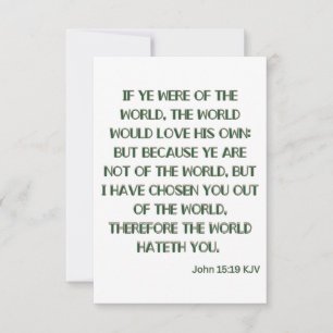 John 15:19 KJV Bible Verse Flat Greeting Card