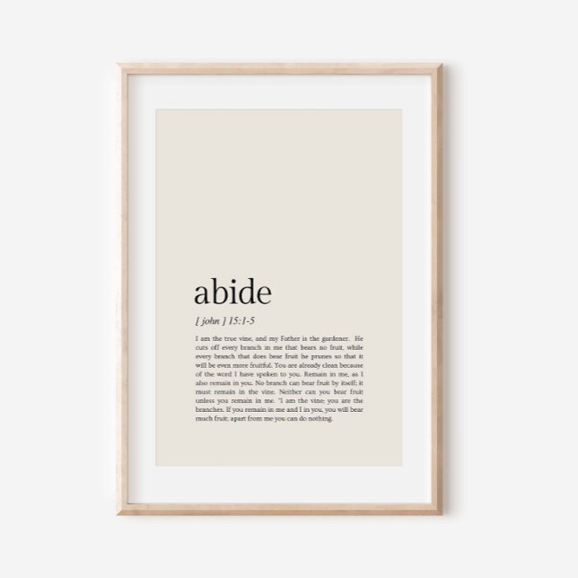 John 15:1-5 I'm the True Vine, Abide In Me Poster (Creator Uploaded)