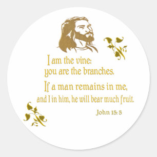 JOhn 15:5 Classic Round Sticker