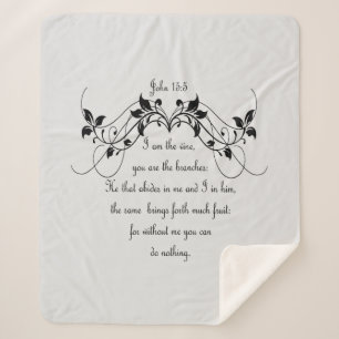 John 15:5 I am the Vine Bible Scripture Quote  Sherpa Blanket