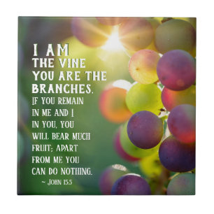 John 15:5 I Am the Vine You are the Branches Jesus Ceramic Tile