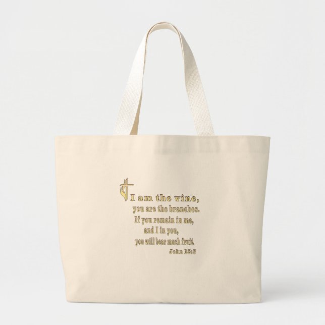JOhn 15:5 Large Tote Bag (Front)