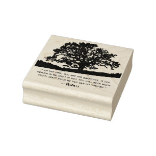 John 15:5 Sacred Tree of Life Rubber Stamp