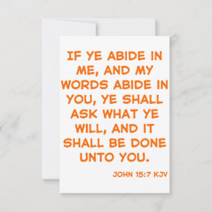 John 15:7 KJV Bible Verse Greeting Card
