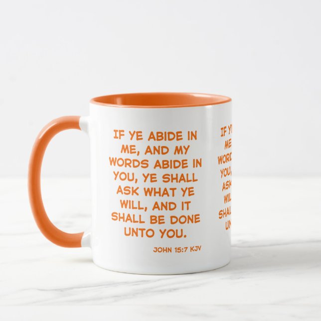 John 15:7 KJV Bible Verse Two-Tone Mug (Left)