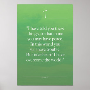 John 16-33 Bible inspiration quotes Poster