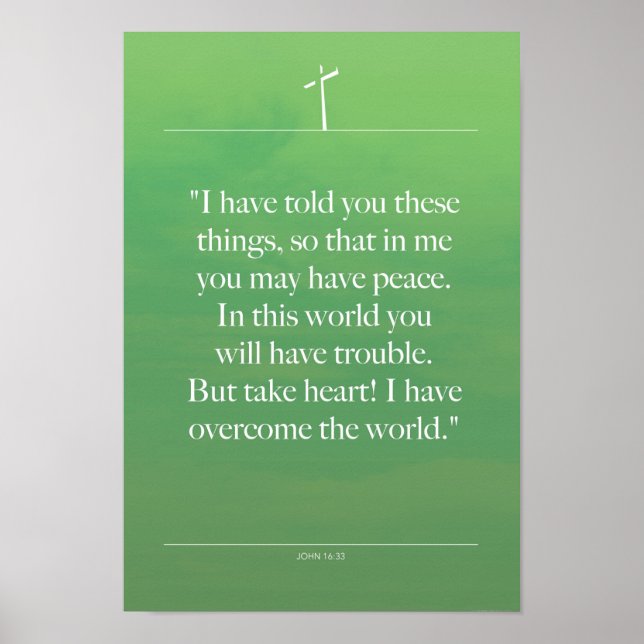 John 16-33 Bible inspiration quotes Poster (Front)