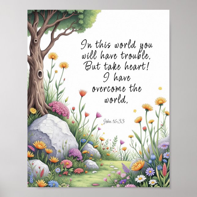 John 16:33 Bible Verse Image  Poster (Front)