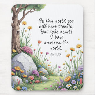 John 16:33 Bible Verse Image Poster Mouse Pad