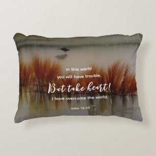 John 16:33 I have Overcome Bible Verse Christian Decorative Cushion