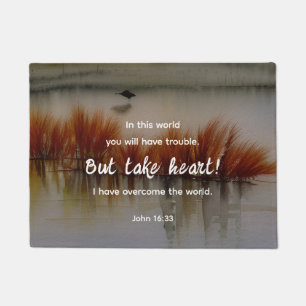 John 16:33 I have Overcome Bible Verse Christian Doormat