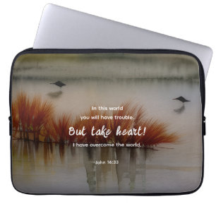 John 16:33 I have Overcome Bible Verse Christian Laptop Sleeve