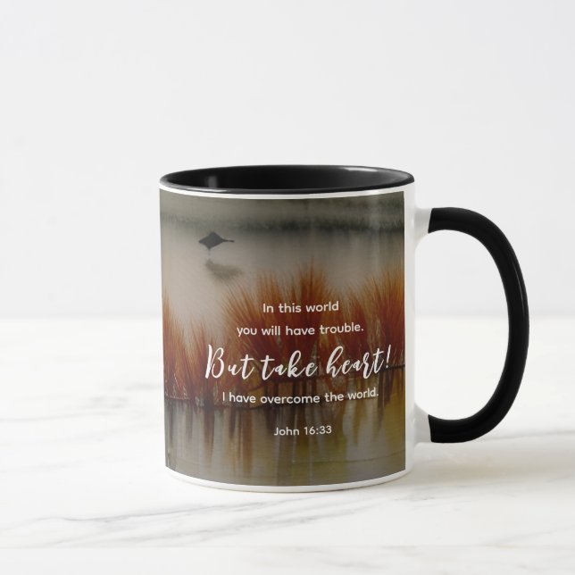 John 16:33 I have Overcome Bible Verse Christian Mug (Right)